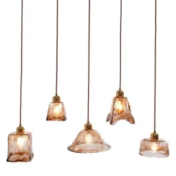 Kapoor E Illuminations 'Larmes' Brown & Transparent Metal 5-In-1 Chandelier-image-49