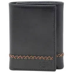 Tohl Black Casual Leather Tri-Fold Wallet for Men-42
