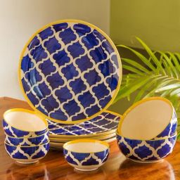 ExclusiveLane Handpainted Ceramic Diner Sets With Dinner Plates, Katoris & Serving Bowls-image-50