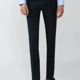 Van Heusen Navy Blue Slim Fit Trousers-image-31