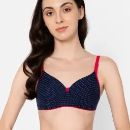 Clovia Navy Cotton Printed Full Coverage Bra-30