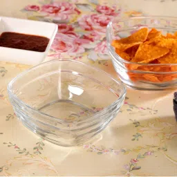 Duralex 'Lys' Transparent Glass 11 cm Square Serving Bowl (0.3 L) - Set of 6 image 1