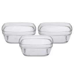 Duralex 'Lys' Transparent Glass 17 cm Square Serving Bowl (1.15 L) - Set of 3 image 4