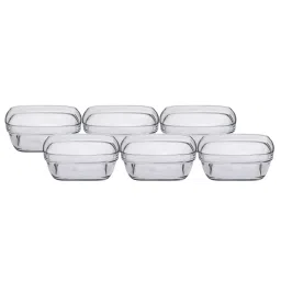 Duralex 'Lys' Transparent Glass 11 cm Square Serving Bowl (0.3 L) - Set of 6 image 3