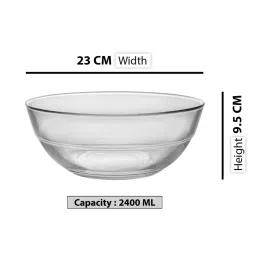 Duralex 'Lys' Transparent Glass 23 cm Stackable Bowl (2.4 L) - Set of 2 image 5