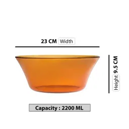 Duralex 'Lys' Orange Glass 23 cm Table Serving Bowl (2.2 L) - Set of 3 image 5