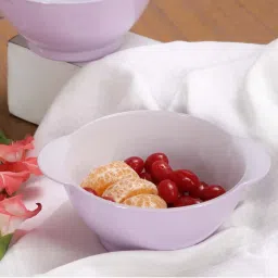 Duralex 'Lys' Purple & White Glass 16.5 cm Bowl With Handle (0.51 L) - Set of 3 image 1
