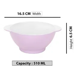 Duralex 'Lys' Purple & White Glass 16.5 cm Bowl With Handle (0.51 L) - Set of 3 image 5