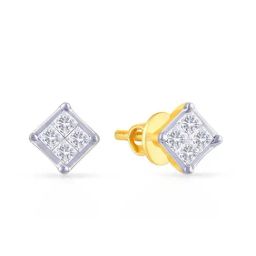 Malabar Gold and Diamonds BIS Hallmark 18k Yellow Gold Diamond Stud Earrings-image-79