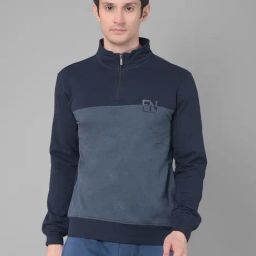 Force NXT Navy Cotton Regular fit Colorblock Sweatshirt-image-61