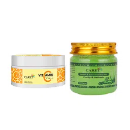 CARET ORGANIC Vitamin C Nourishing Cream & Neem Tulsi Aloevera Gel - 100 g Each-20