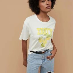 Fame Forever by Lifestyle White Cotton Printed T-Shirt-image-5