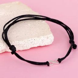 GIVA 92.5 Sterling Silver Infinity Black Thread Anklet for Women & Girls (Single Anklet)-35