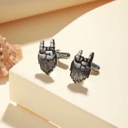 Bold by Priyaasi Yo Beardo Black Cufflinks for Men-image-5