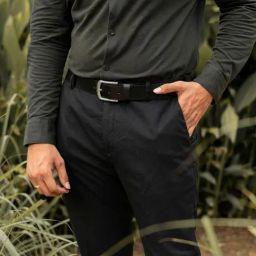 Kara Black Textured Leather Waist Belt-image-76