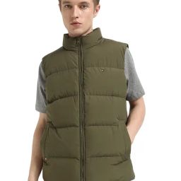 TOMMY HILFIGER Green Polyester Regular Fit Solid Jacket-35