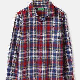 United Colors of Benetton Kids Red Cotton Checkered Shirts-image-101
