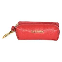 Sassora Red Premium Leather Key Pouch-image-58