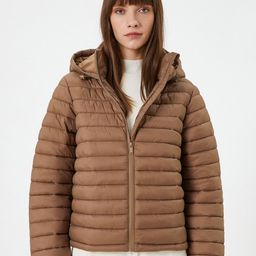 Koton Women Hooded Solid Casual Puffer Jacket-image-24