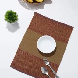 Fabindia Mirania Green Cotton Woven Table Mat - Set of 6-24