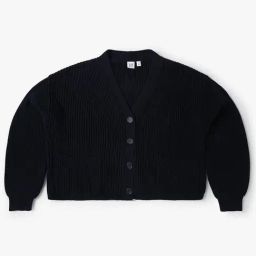 GAP Girls Navy Cotton Logo Cardigan-image-29
