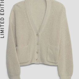 GAP Girls White Cotton Self Cardigan-image-30