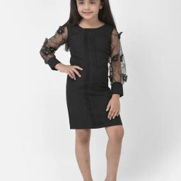 Eavan Kids Black Solid Full Sleeves Dress-image-17