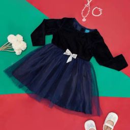 YU by Pantaloons Kids Navy Applique Full Sleeves Dress-image-52