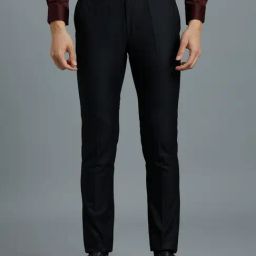Reid & Taylor Navy Regular fit Solid Trousers-image-35