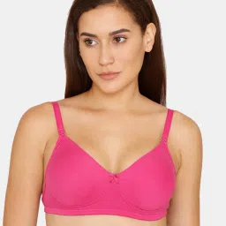 Zivame Fuchsia Wireless Non Padded Full Coverage Bra image 1