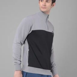Force NXT Grey Cotton Regular fit Colorblock Sweatshirt image 3