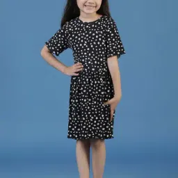 Tales & Stories Kids Black Floral Print Dress-picture-48