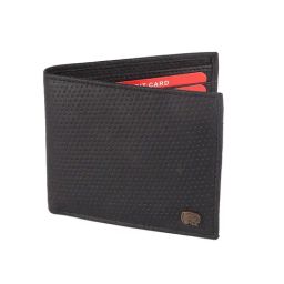 Red Chief Black Textured Leather Bi-Fold Wallet for Men-image-59