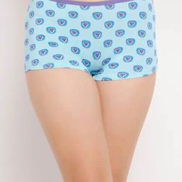 Clovia Blue Cotton Printed Boy Shorts-image-19