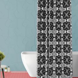 ArtzFolio Black and White Printed Waterproof Shower Curtain-42