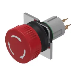 EAO E-STOP PB SW, DPST-NC, 0.1A, 42V, SOLDER, 51-252.026-38