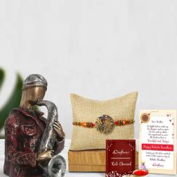 eCraftIndia Assorted Gold Rakhi with Man Showpiece-image-95
