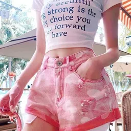 KPOP Women Printed Regular Fit Cotton Shorts-picture-16