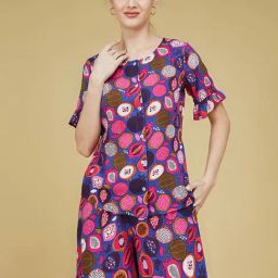 Life With Pockets Purple Printed Mini Co-Ord Set-image-85