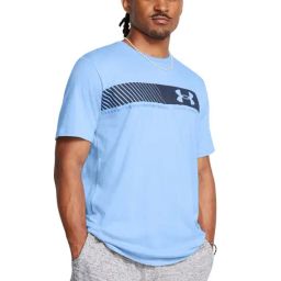 Under Armour Blue Cotton Regular Fit Printed Sports T-Shirt-image-99