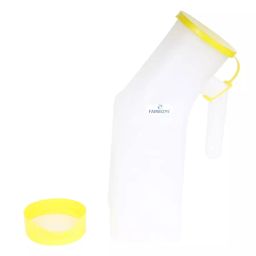 FAIRBIZPS Urinal Pot Plastic With Bottle for Unisex 1 L White & Yellow, FA_69-32