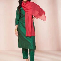 Fabindia Red Woven Pattern Dupatta-picture-6