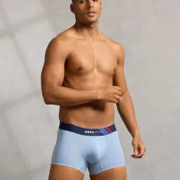U.S. Polo Assn. Blue Nylon Regular Fit Logo Trunks-image-34