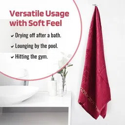 Kuber Industries Maroon & Yellow  Printed Cotton 450 GSM Bath Towel image 4