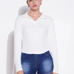 showoffff Showoff White Regular Fit Tops-picture-5