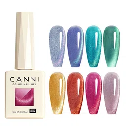 CANNI Set Of 8 Color Nail Gel Polish-9ml Each-Galaxy Gaze-13031Dk-14