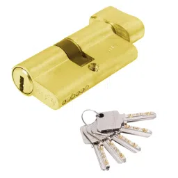 AceLine Cylinder Lock One Side Key, Other Side Brass Knob 100 mm SBE Finish-31