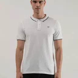 Lee Bright White Slim Fit Polo T-Shirt-image-58