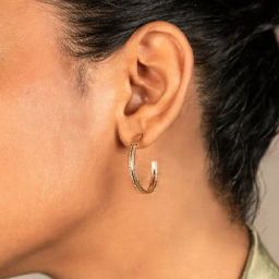 Shaya 92.5 Sterling Silver TGIF Earrings in Gold Plating for Women-image-86