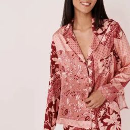 La Vie En Rose Pink Floral Print Shirt-image-92